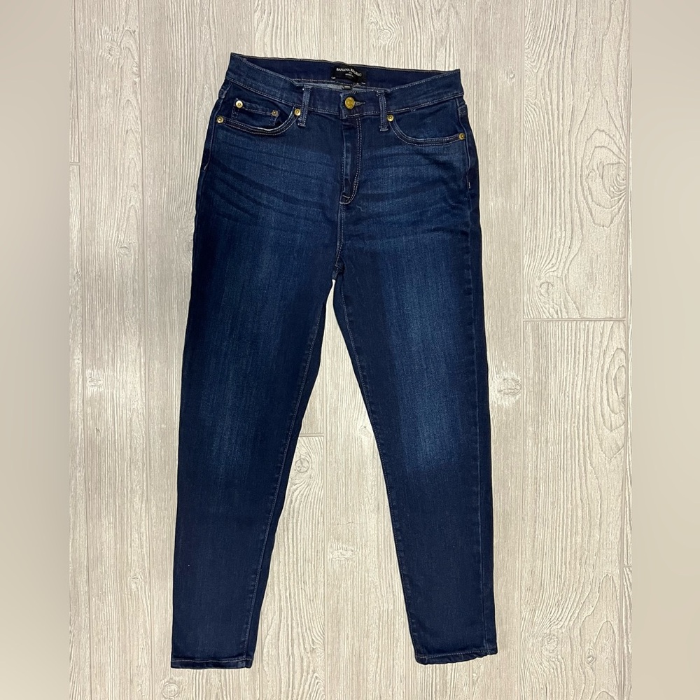Banana Republic Factory Skinny Jeans 28/6P Dark Wash Mid Rise Stretch Petite